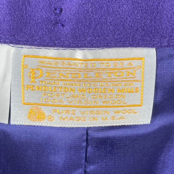 NEW Pendleton Skirt Womens 14 purple virgin wool midi vintage dead stock - Picture 4 of 11